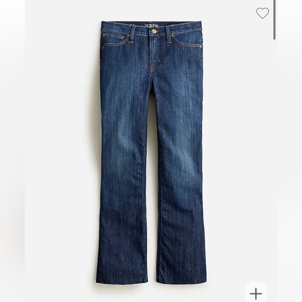 9" demi-boot crop jean in Dark Worn wash